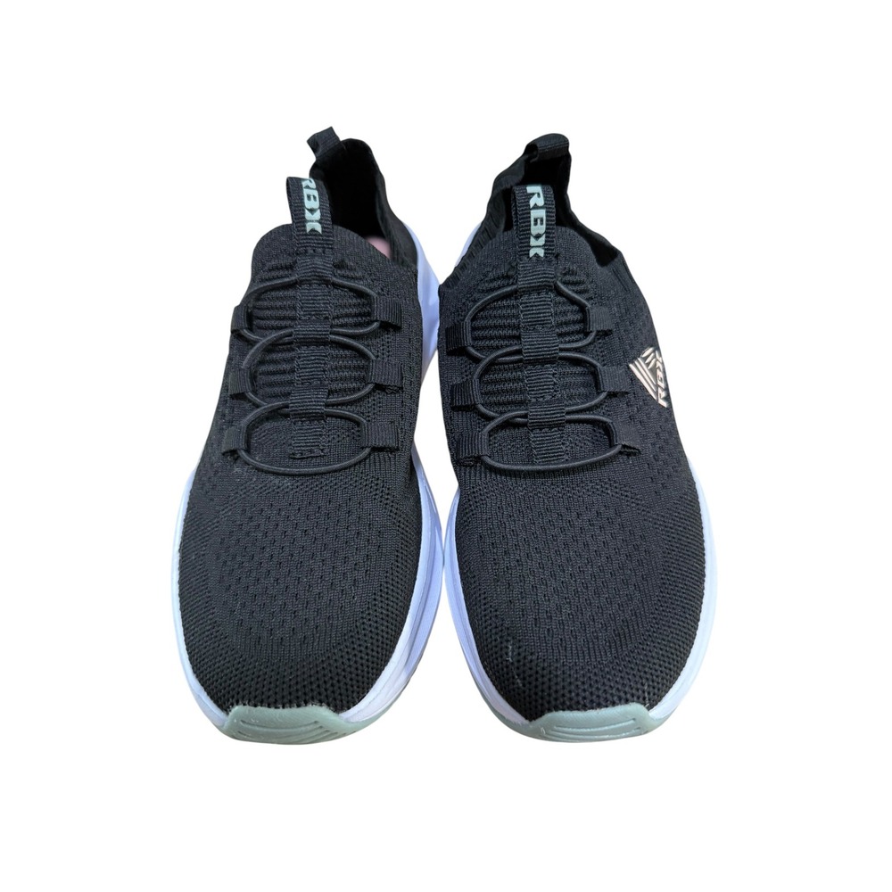 RBX Live Life Active Mens Slip On Knit Sneakers Black Green EF10397 Size 6
